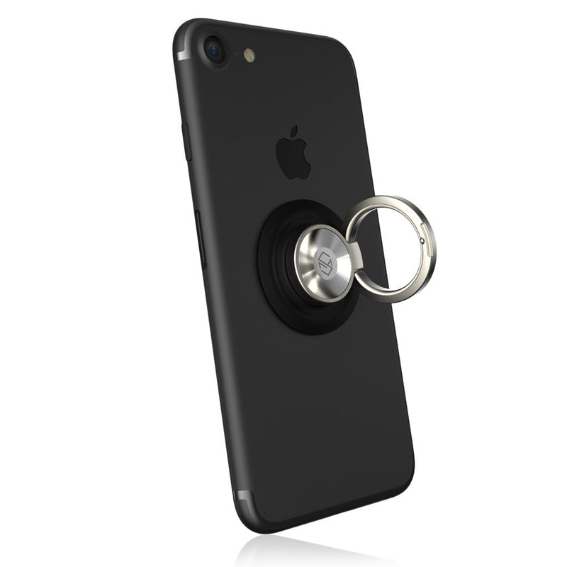 [Australia - AusPower] - Sinjimoru Phone Ring Holder Attachable to Magnet, Kickstand Attachable to Ringo’s Belly Button, Magnetic Car Mount or Phone Mount for iPhone and Android Smartphones. Ringo, Black Ringo Black 1 pc 