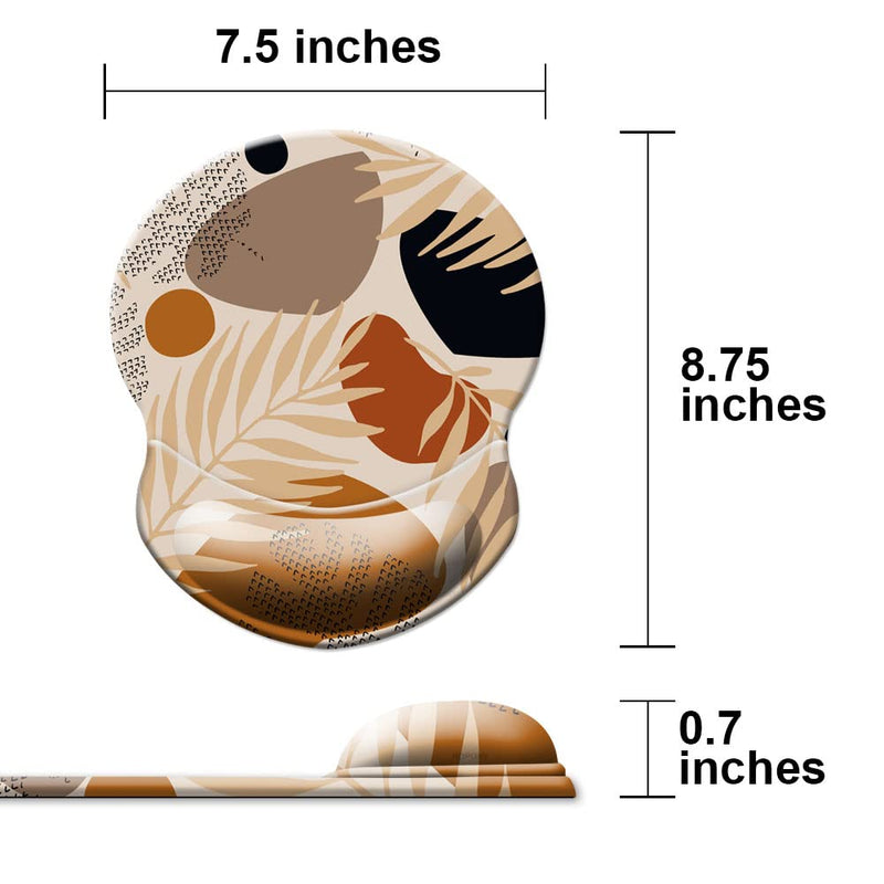 [Australia - AusPower] - Mouse Pad with Wrist Support, Non Slip Mousepad Wrist Rest for Office, Computer, Laptop & Mac- Durable & Comfortable & Lightweight Ergonomic Support Mouse Mat Abstract Plants Abstract Art 4 