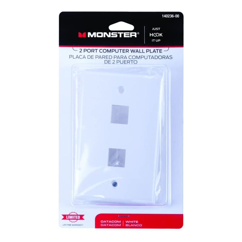[Australia - AusPower] - Monster Cable Multi-Media Keystone Wall Plate 2 Port 