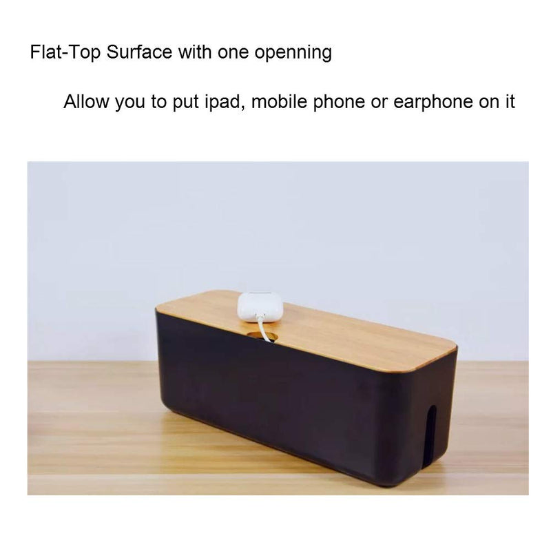 [Australia - AusPower] - Sourcemall Cable Management Box| Power Stripe Organizer|Cord Organizer Box| Hide and Conceal Power Strips and Electrical Cords from TVs, Computers, and Desks| Keep Pets Safe Black 