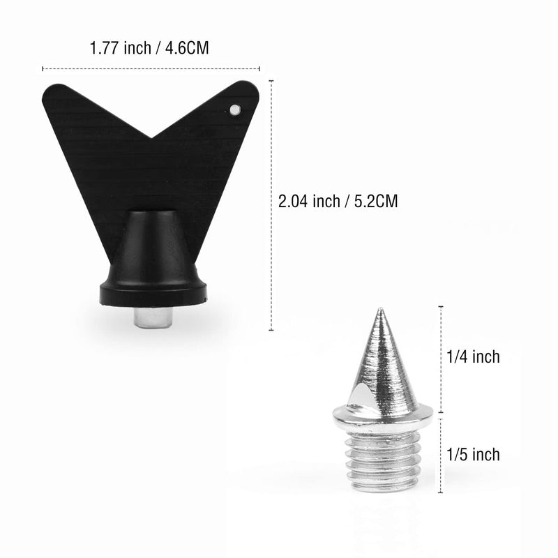 [Australia - AusPower] - 1/4 Inch Track Spikes, 110pcs Stainless Steel Pyramid Shoe Spikes with Spike Wrench for Track and Cross Country,Replacement Spikes for Sprint Sports Short Running Shoes Silver 