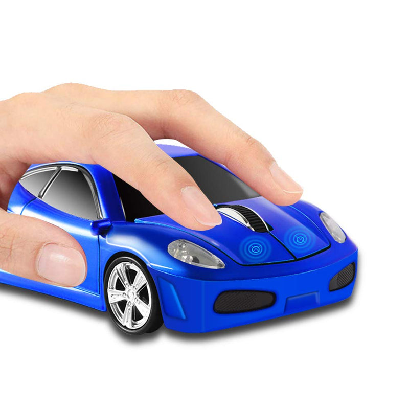 [Australia - AusPower] - Wireless Mouse, 2.4GHz Cool Sport Car Shape Wireless Mouse Optical Cordless Mice with USB Receiver for PC Laptop Computer Notebook 1600 DPI-Blue blue 