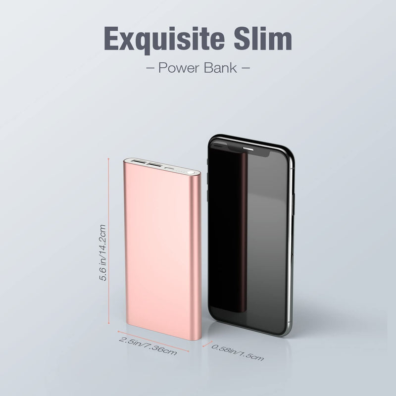 [Australia - AusPower] - Pilot 4GS Portable Charger,12000mAh Fast Charging Power Bank Dual 3A High-Speed Output Battery Pack - Rose Gold 