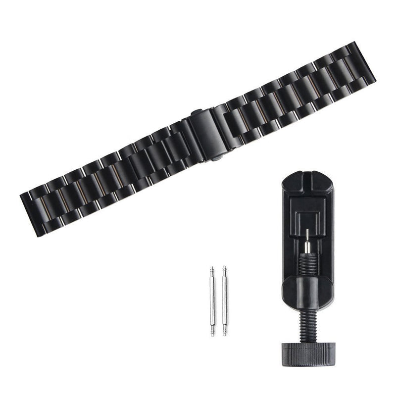 [Australia - AusPower] - Compatible for Wy ze Watch 47mm Band, Lamshaw Quick Release Stainless Steel Metal Replacement Straps Compatible with Wy ze Watch 47mm Smartwatch (Black) Black 