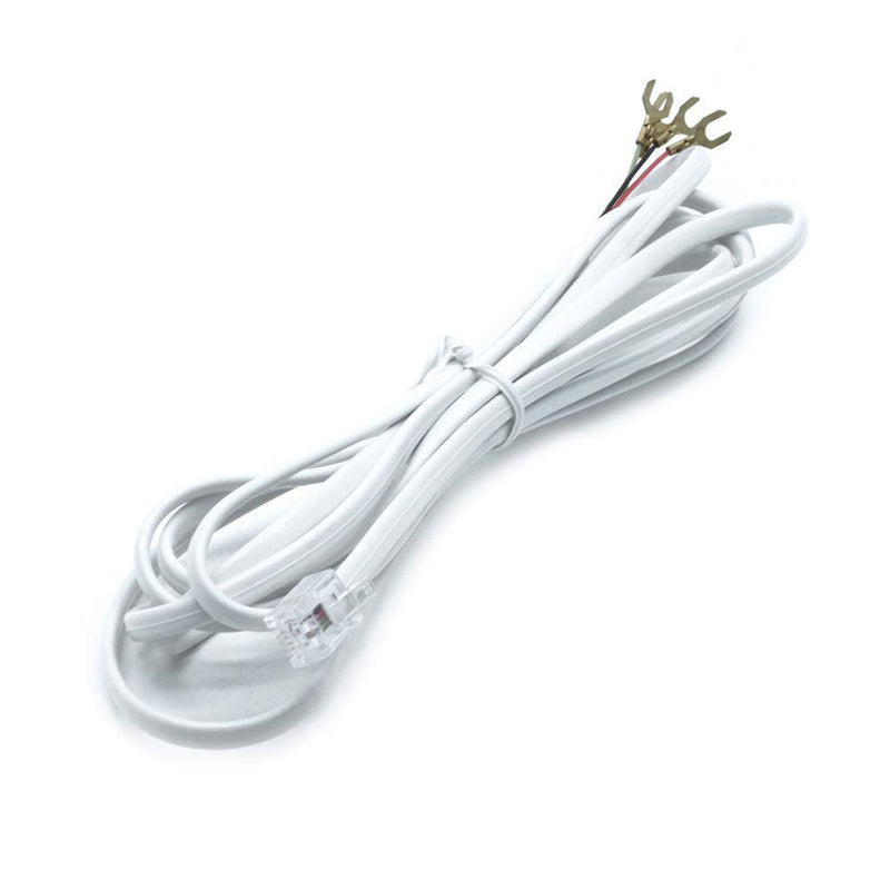 [Australia - AusPower] - Sscon 5pcs 6P4C RJ11 to 4 Spade Lug Telephone Cord Cable Connector (White, 6.6Ft) 
