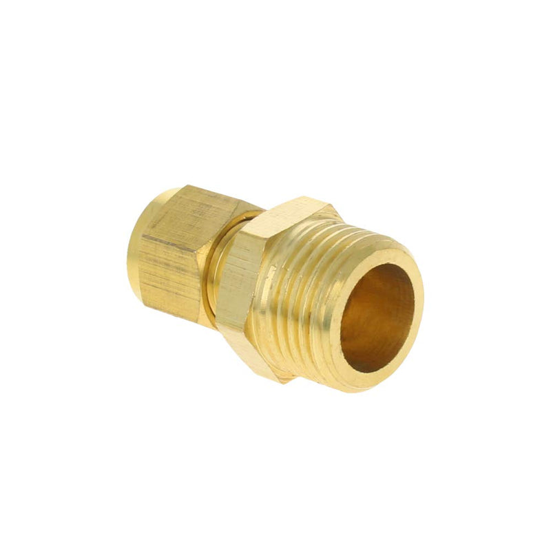 [Australia - AusPower] - MroMax Brass Compression Tube Fitting 9.5mm /0.37" ID Male Thread Pipe Adapter for Water Irrigation System 3pcs 