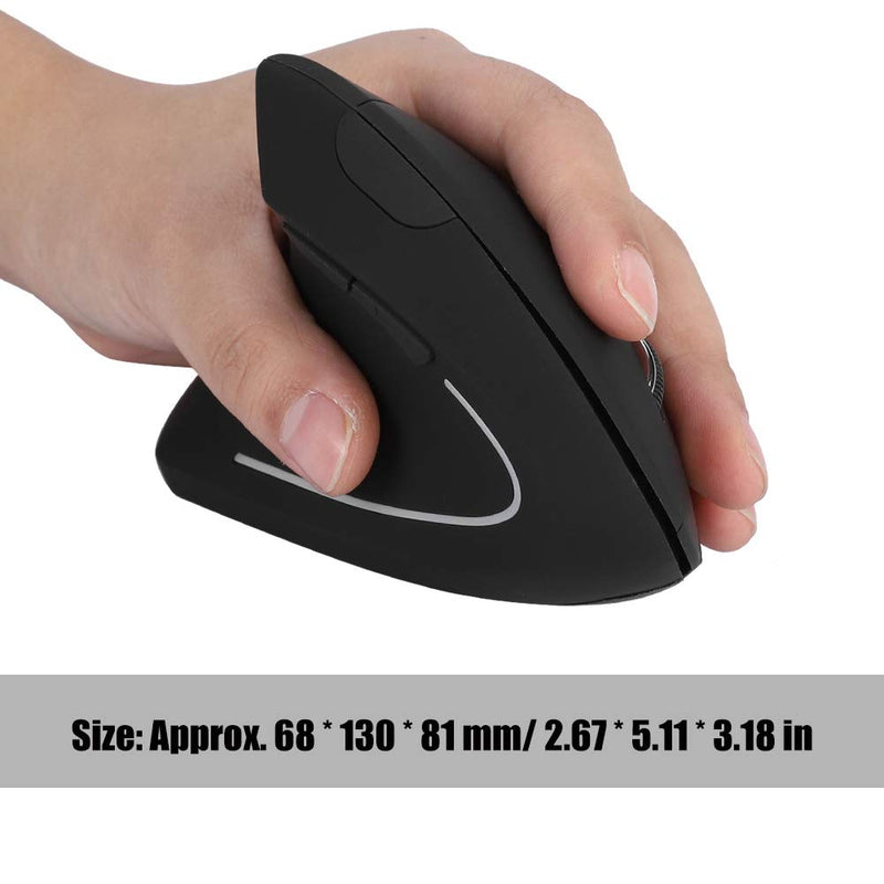 [Australia - AusPower] - Left Handed 2.4GHz Wireless Mouse Ergonomic Vertical Optical Mouse with Wireless Connection USB Receiver Adjustable DPI Less Noise for PC Computer Laptop Macbooks 
