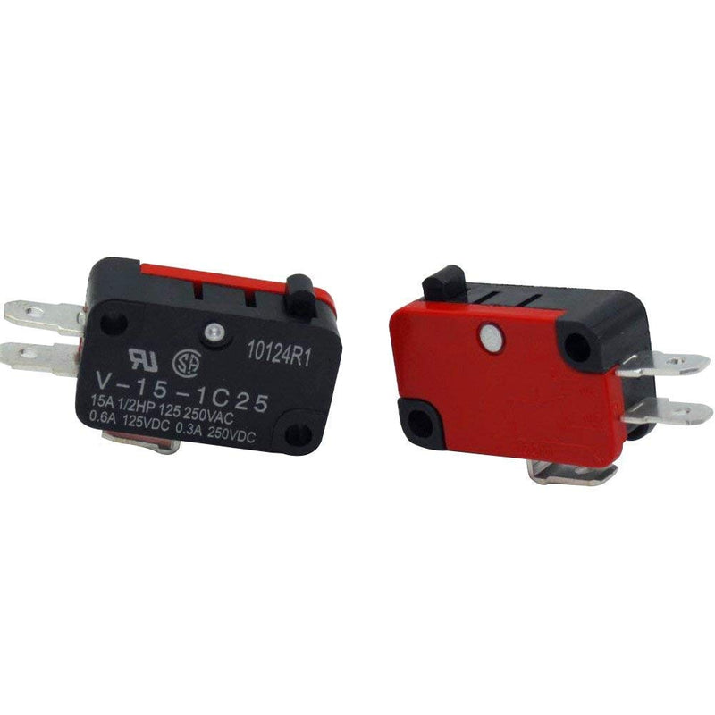 [Australia - AusPower] - RuoFeng 10Pcs 125V/250V 15A Microwave Oven Door Arcade Cherry Button SPDT 1 NO 1 NC Micro Switch V-15-1C25 Limit Switch 