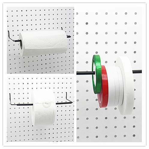 [Australia - AusPower] - Paper Towel Holder for Pegboard, Extendable, Fit Any Standard Pegboard, Pegboard Organization Accessory Hook for Workshop, Garage, Kitchen, Laundry Room, Bathroom 2 Packs, Black (2 PCS) 