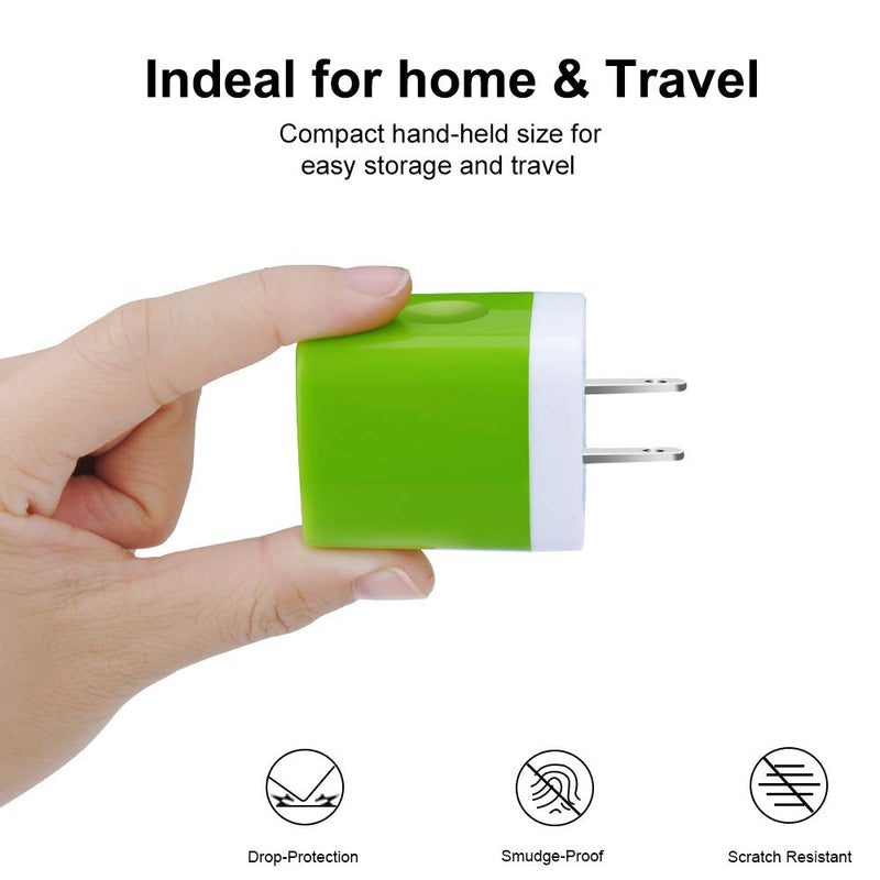 [Australia - AusPower] - Wall Charger Adapter,USB Cubes,Sicodo 3Pack Universal Travel 3.1A 3 Muti Port Plug Charging Block Compatible with iPhone X,8,7,Plus,Tablet,Samsung GalaxyS10,S9,S8 Plus,S7 S6 Edge,HTC,LG,Sony,Nokia 3Pack-Blue Green Rose red 