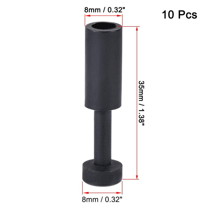 [Australia - AusPower] - uxcell Push to Connect Fittings, Cap Style Pneumatic Blanking Plugs, Fit for 8mm Inner Dia. Air Hose Tube Pipe, Plastic, Black, Pack of 10 