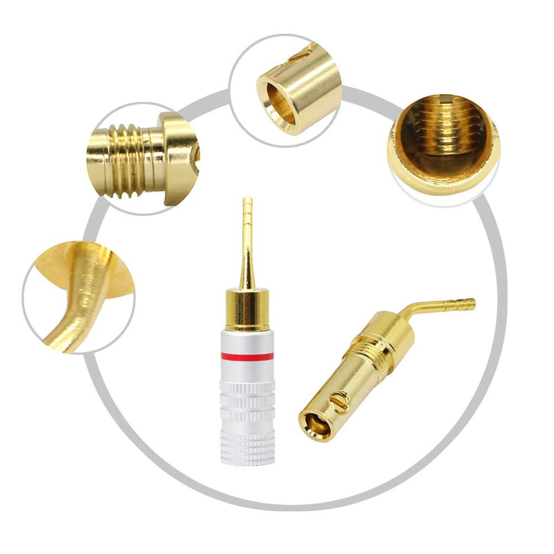 [Australia - AusPower] - CERRXIAN Gold Plated 2mm Banana Plug Screw Type Audio Speaker Pin Plugs Cable Connector Adapter(4pcs) 