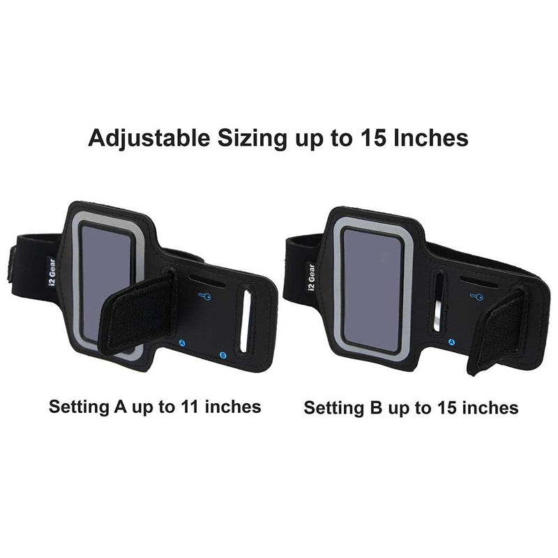 [Australia - AusPower] - i2 Gear Adjustable Armband Compatible with iPod Nano 8th and 7th Generation Devices (Black) Black 