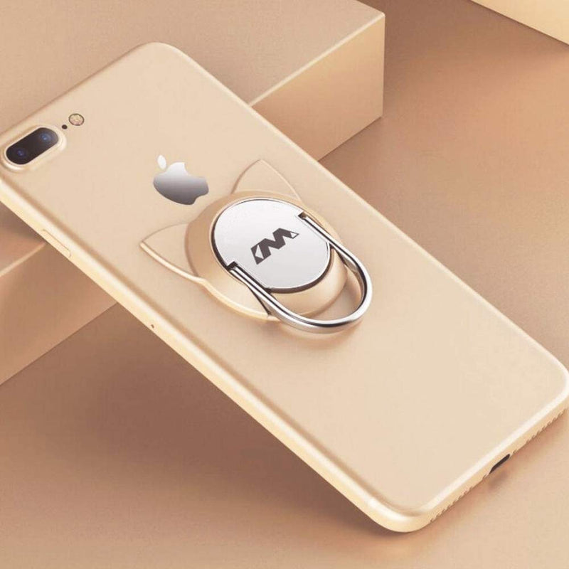 [Australia - AusPower] - 2 Pack Gold Phone Ring Stand Holder, Cute Cat Finger Ring Stand Phone Grip Kickstand Work on Magnetic Car Holder Mount for iPhone 13 pro max 12 11 pro xs Samsung 