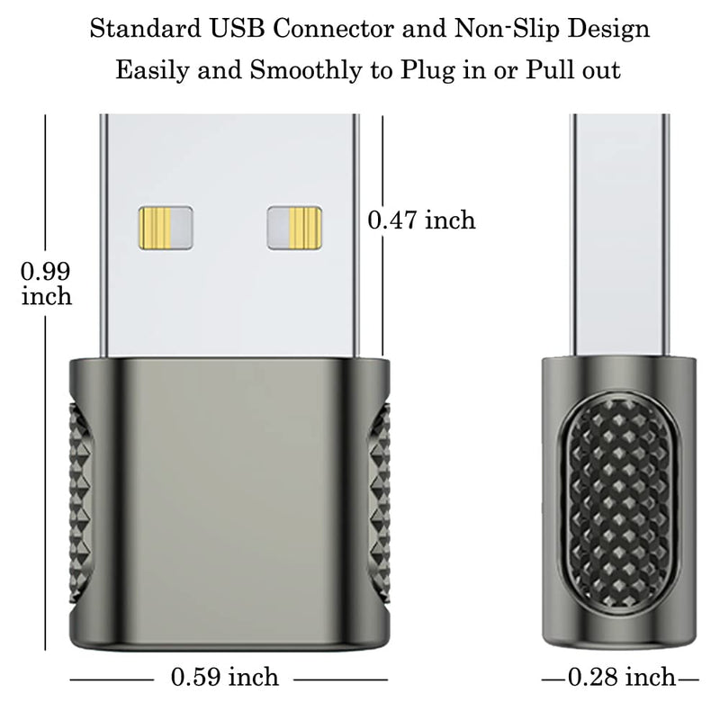 [Australia - AusPower] - AuviPal USB C Female to USB Male Adapter 2 Pack, USB A Charger to USB Type C Cable Converter for Apple Watch iWatch Series 7 SE, iPhone, AirPods, iPad, Samsung and More 