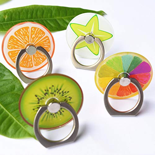 [Australia - AusPower] - Crystal Flower Fruit Shape Ring Stent 360°Rotation Finger Ring Grip Cell Phone Ring Holder Stand (Strawberry) Strawberry 