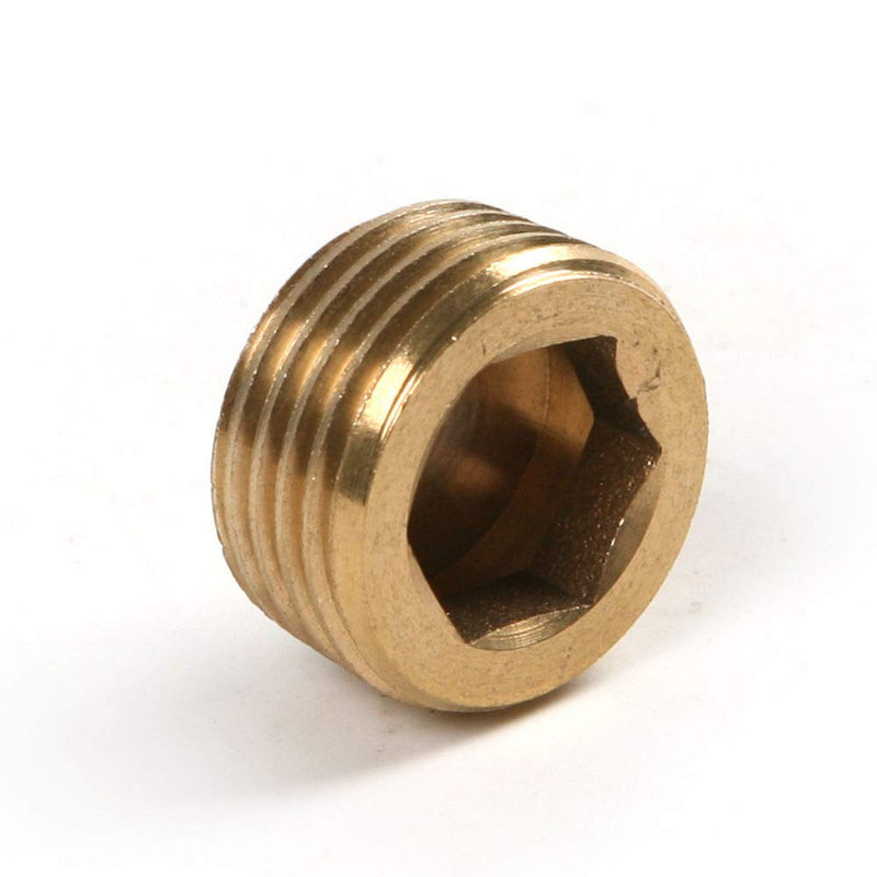[Australia - AusPower] - ALLPEN  20pcs Brass Pipe Fitting,1/8" 1/4" 3/8" 1/2" NPT Brass Internal Hex Thread Socket Pipe Plug Set 