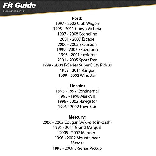 [Australia - AusPower] - Scosche FD1423B Compatible with Select 1995-07 Ford / Lincoln / Mercury DIN w/Molded Pocket Dash Kit Black Standard Packaging 