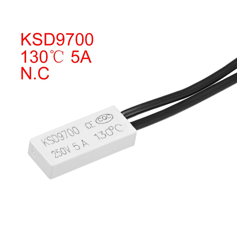 [Australia - AusPower] - uxcell Normally Close Temperature Switch, 130℃ N.C 5A Thermal Switch Thermostat Temperature Control Switch Controller 2pcs 