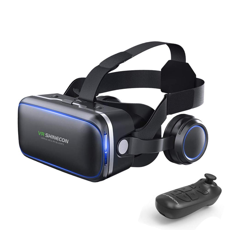 [Australia - AusPower] - VR Headset for iPhone & Android Phone,3D VR Glasses for TV,Movies & Video Games,VR Headset with Remote Controller,Virtual Reality Headset for iPhone/Android Phone Compatible 4.7-6 inch vr headset with remote 