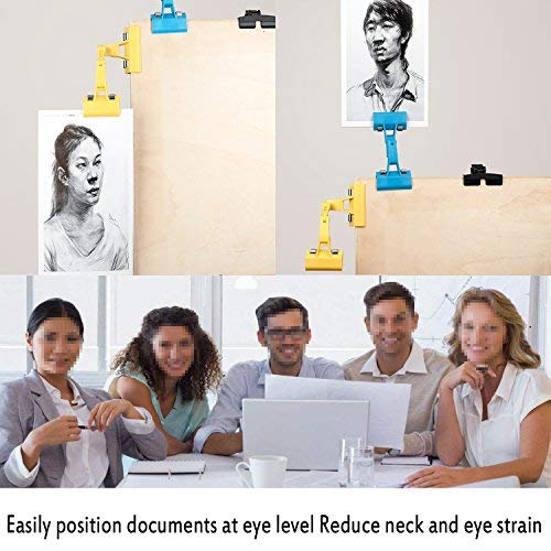[Australia - AusPower] - Adjustable Copy Holder Clip – Flexiable Docments Holder - Handy Artist Supplies Holder Canvas Clamp,Pack of 2 (Black) Black 