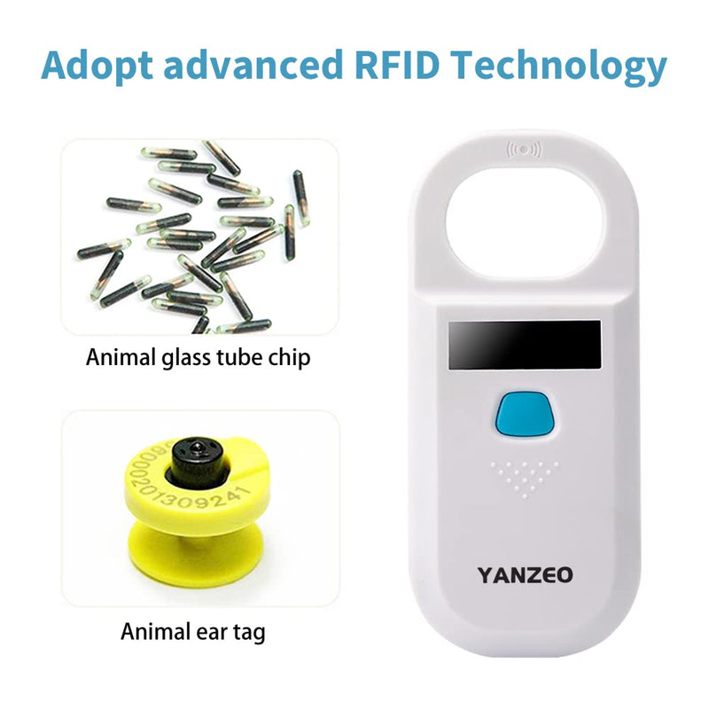[Australia - AusPower] - Yanzeo Pet Microchip Reader, RFID EMID Animal Handheld Reader,134.2 Pet ID Scanner Rechargeable Animal Chip Registration, Pet Tag FDX-B(ISO 11784/11785) (AR180) Ar180 