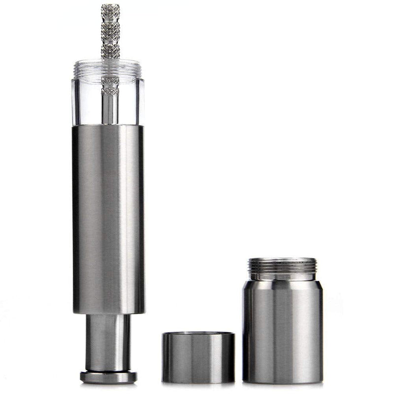 [Australia - AusPower] - Salt and Pepper Grinder Set of 2,Stainless Steel Push Button Grinder Modern Design Thumb Grinder, for Black Pepper, Sea Salt and Himalayan Salt, Spice and Salt 