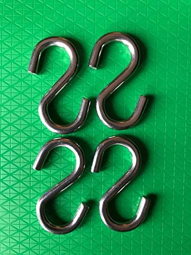 [Australia - AusPower] - S Hook - Marine Grade 316 Stainless Steel 1.56" Long, 5/32" Thick Metal Hook for Hanging and Utility Use (4) 4 