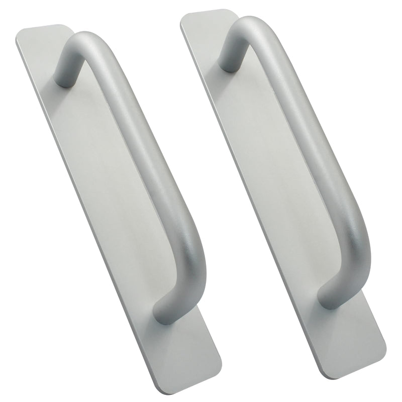 [Australia - AusPower] - Bonsicoky 2 Pcs Adhesive Cabinet Door Handles, Self-Stick Instant Handles Pulls for Kitchen Cabinet, Dresser, Closet, Sliding Door, Silver, Small(148mm) Small(148mm) 