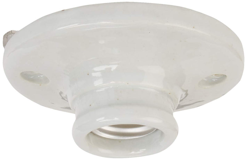 [Australia - AusPower] - Leviton 9874 Porcelain Outlet Box Mount, Incandescent Ceiling Lampholder, Keyless, White, 3-3/4" 