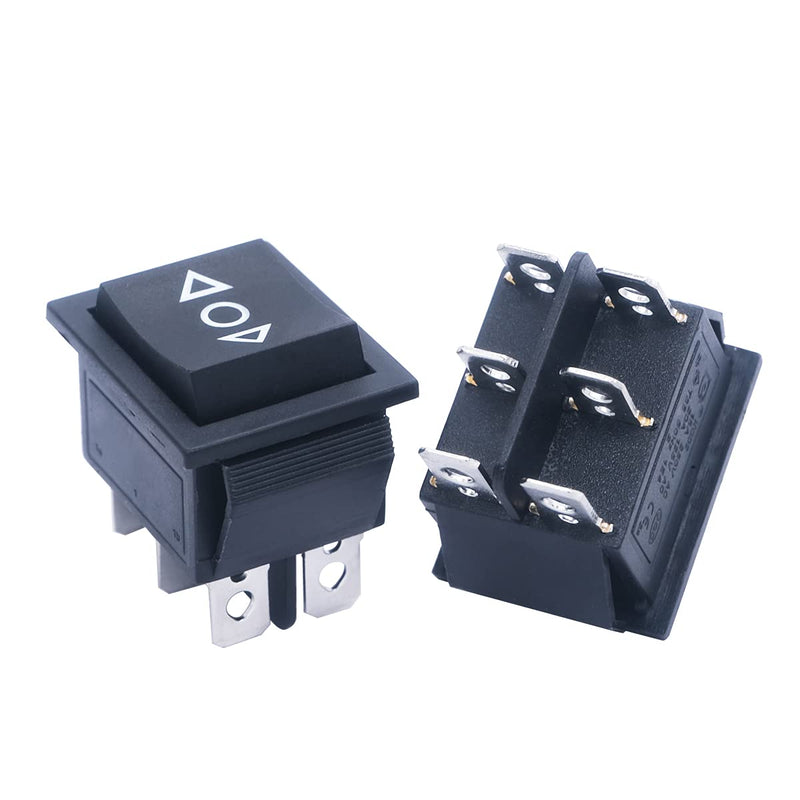 [Australia - AusPower] - mxuteuk 3pcs DC12V Momentary Rocker Switch DPDT Reverse Polarity Toggle Switch Automatic Reset Power Switch (ON)/Off/(ON) 6 Pin 3 Position, Use for Motor Car Auto Boat KCD2-223-JT 