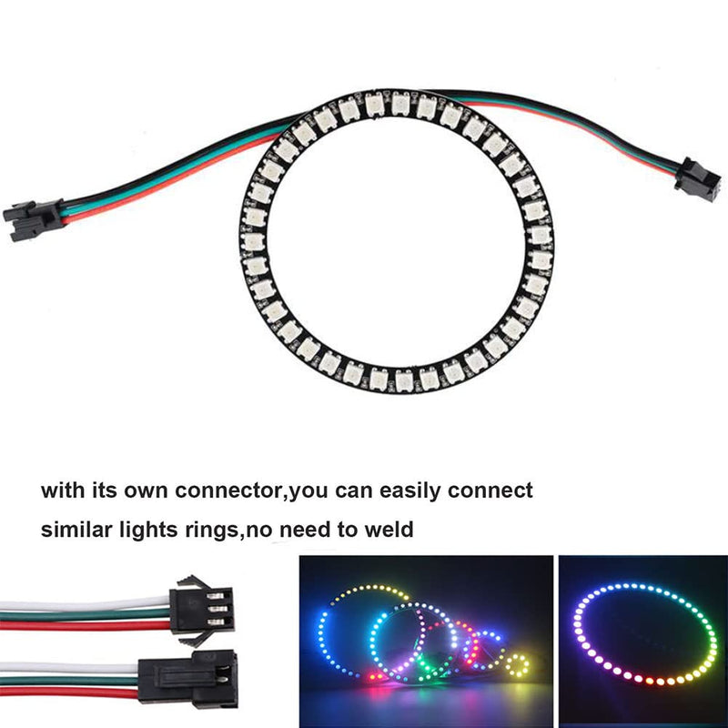 [Australia - AusPower] - Sparkleiot 35 Bits RGB LED Ring, SM2.54-3P Connector Wire, DC5V WS2812B 5050 Full Color LED Built-in Drivers Individual AddressabIe for Arduino Raspberry Pi ESP8266 Nodemcu Pack of 2 