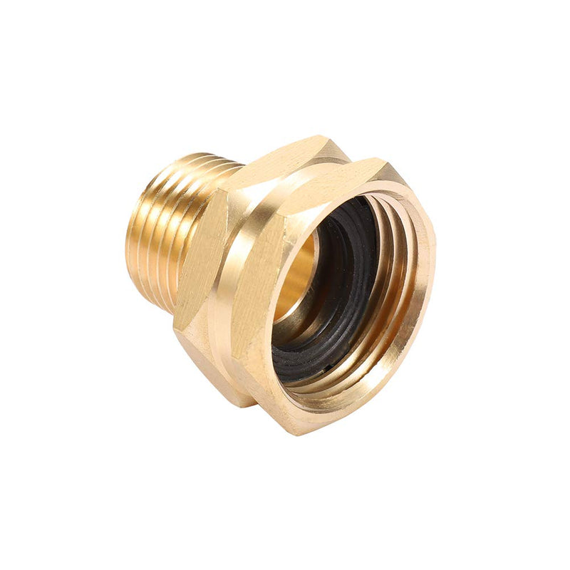 [Australia - AusPower] - Brass Garden Hose Adapter, 3/4” GHT Female x 1/2” NPT Male Connector,GHT to NPT Adapter Brass Fitting,Brass Garden Hose to Pipe Fittings Connect 2pcs (3/4” GHT Female x 1/2” NPT Male) 