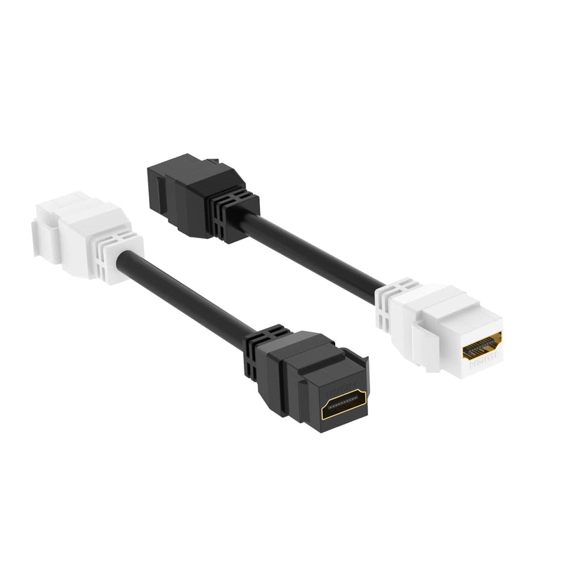 [Australia - AusPower] - VCE HDMI Pigtail Cable 10-Pack, HDMI Keystone Jack Female to Female HDMI Keystone Coupler for Keystone Wall Plate - 6 Inch 