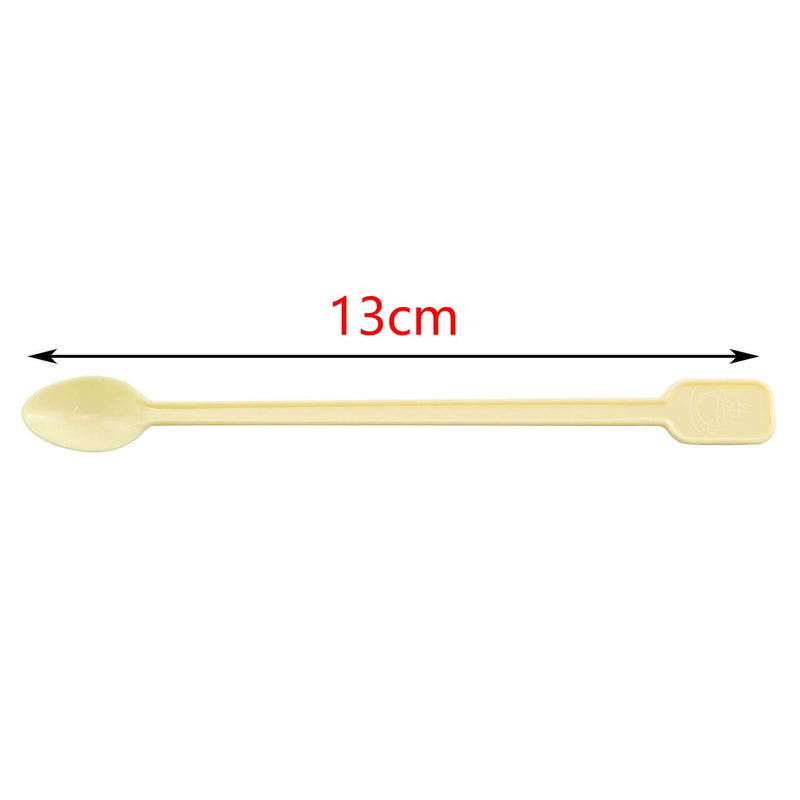 [Australia - AusPower] - Tegg Coffee Spoon 200 PCS Disposable Tiny Coffee Tea Spoon Beige Plastic Stir Cocktail Sticks Mini Tea Stirrer 