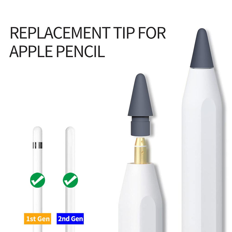 [Australia - AusPower] - Tip Compatible with Apple Pencil Tips 1st & 2nd Generation Color Pencil nibs Replacement 2 Pack (Grey Pink) Grey Pink 