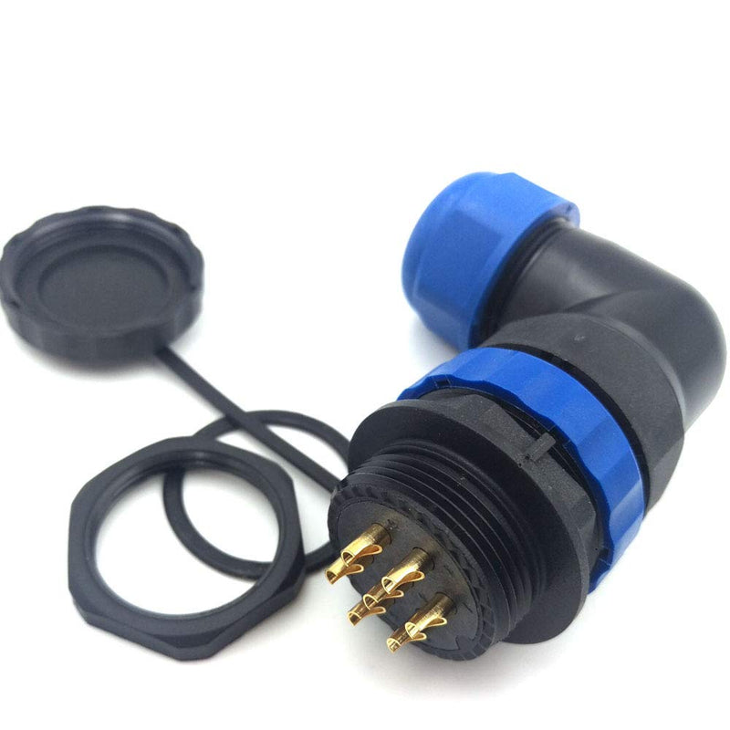 [Australia - AusPower] - SZJELEN SD28 2Pin~26Pin IP67 Flanged Elbow Circular Waterproof Connector Plug and Socket,Electrical Wire Cable Connector (7-Pin) 7-Pin 