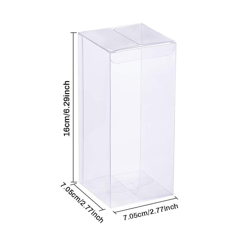 [Australia - AusPower] - BENECREAT 20 Pack 2.7x2.7x6.3" Plastic Boxes Rectangle Plastic Party Favor Boxes for Wedding Party Treat Candy Cupcakes 2.7x2.7x6.3" 