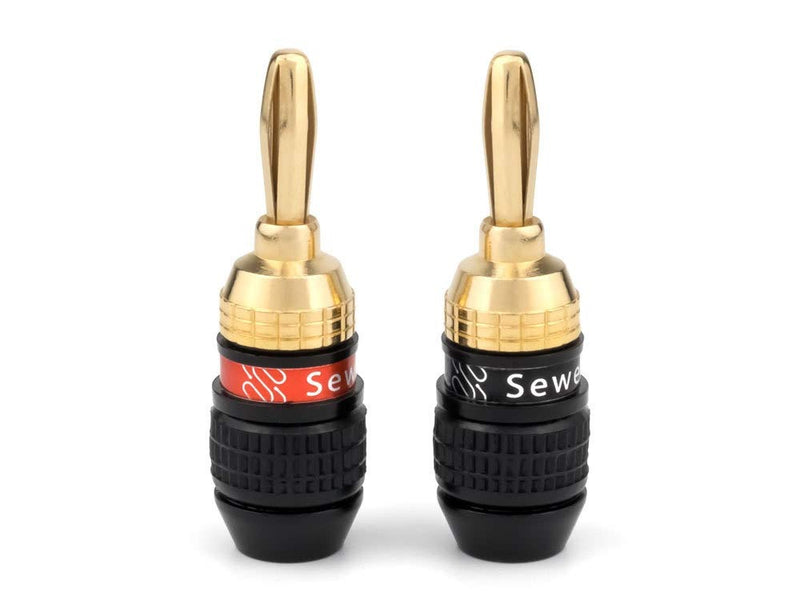 [Australia - AusPower] - Sewell SW-29863-12 Deadbolt Banana Plugs 12-Pairs by, Gold Plated Speaker Plugs, Quick Connect 12 Pairs 