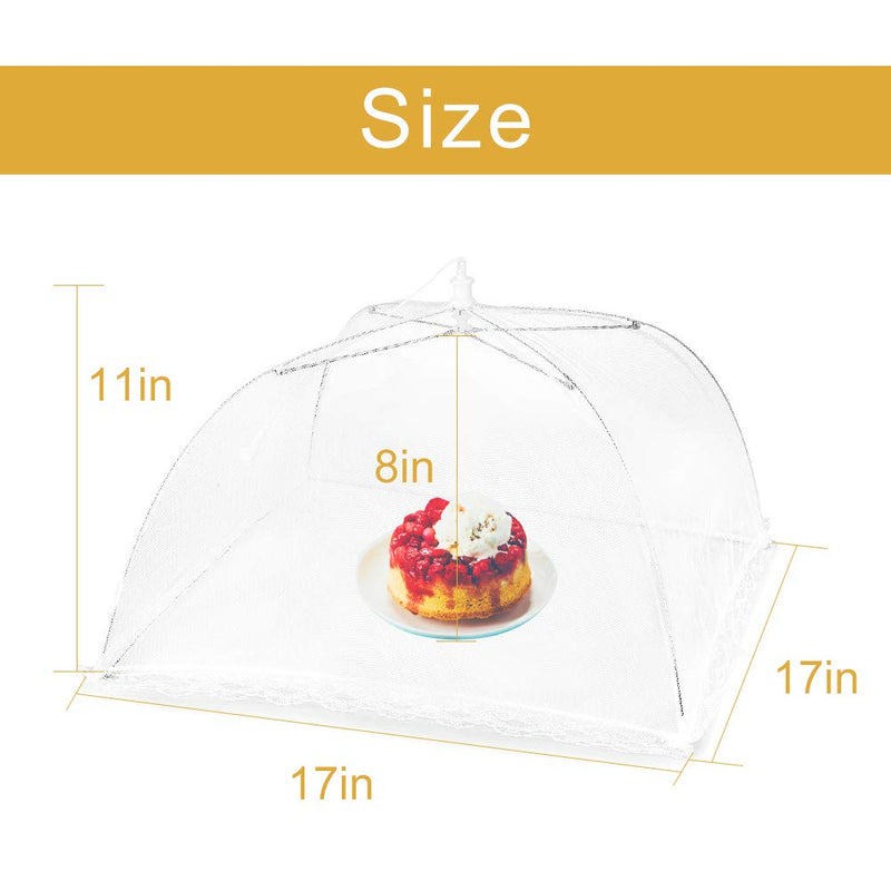 [Australia - AusPower] - (6 Pack) 17 Inch(L) x17 Inch(W) x8 Inch(H) Pop-Up Mesh Screen Food Cover Tent Umbrella for Outdoor Camping, Picnics, Parties, BBQ, Collapsible and Reusable Food Net Cover 
