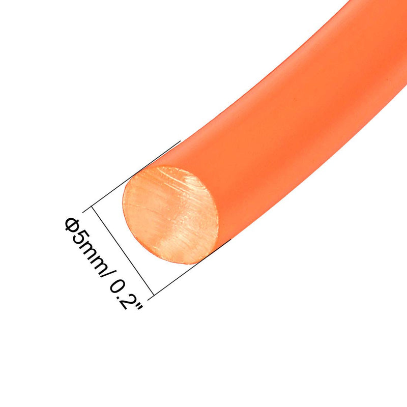 [Australia - AusPower] - uxcell 10ft 5mm PU Transmission Round Belt High-Performance Urethane Belting Orange for Conveyor Bonding Machine Dryer 