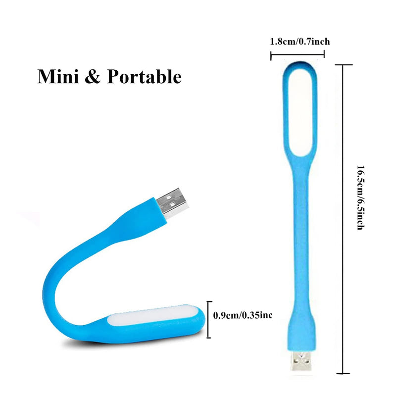 [Australia - AusPower] - Soseelnee Mini Flexible Light, Portable USB Led Reading Night Lamp for PC Laptop Computer Notebook Power Bank - 2 Pack (Blue) Blue 