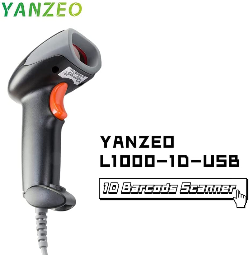 [Australia - AusPower] - Yanzeo L1000 1D Laser Wired Barcode Scanner Portable Handheld USB Barcode Scanner POS Reader for Retails 