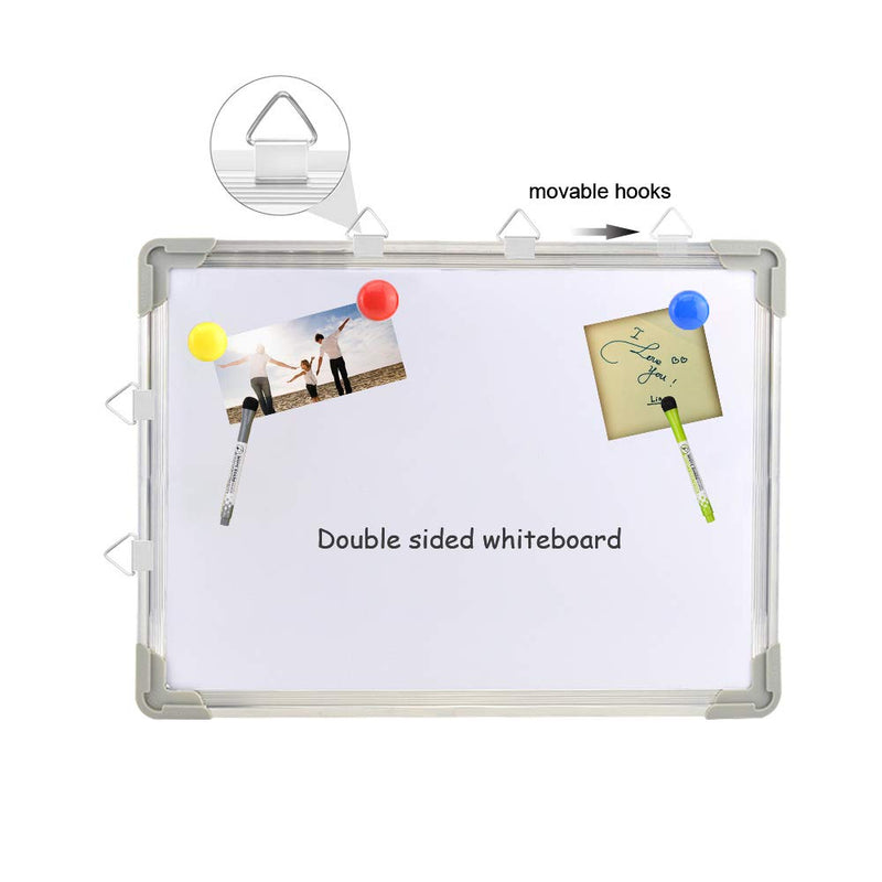 [Australia - AusPower] - Dry Erase White Board 12" x 16" Hanging ,8 Magnetic Markers ，6 Magnets,Portable Writing, Drawing & Planning Small Whiteboard Easy to Clean Wall Whiteboard for Office School, Kids, Home 