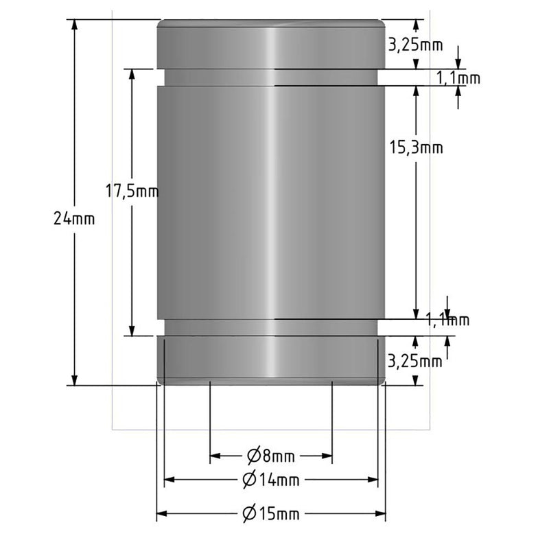 [Australia - AusPower] - 3D Printer CNC Parts Linear Bearings Set for JGAurora A5/A5S/A1/A3S LM08UU Bearing Pack of 4PCS (LM8UU(8x15x24)) 