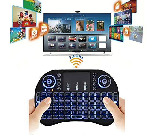 [Australia - AusPower] - Wireless Mini Keyboard Remote Control Touchpad Mouse Combo Controller with RGB Backlit for Smart TV Android TV Box PC IPTTV 2.4GHz 