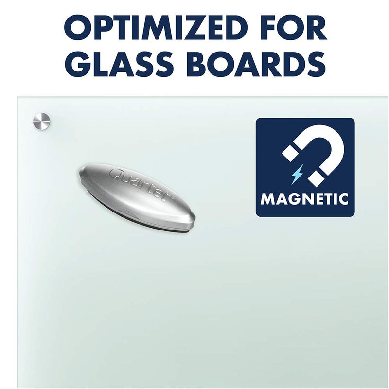 [Australia - AusPower] - Quartet Glass Whiteboard Eraser, Premium, Magnetic, 3-In-1, 6-1/2"x1-3/8", Silver (SFEB3) 