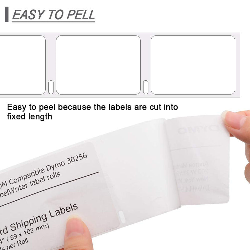[Australia - AusPower] - Label KINGDOM Compatible Paper Roll Replacement for Dymo 30256 Standard Large Shipping Labels 2-5/16'' x 4'' LW White Labels for LabelWriter 450 Twin Turbo Duo (59 mm x 102 mm, 300/Roll, 1 Roll) 2-5/16'' x 4'' 