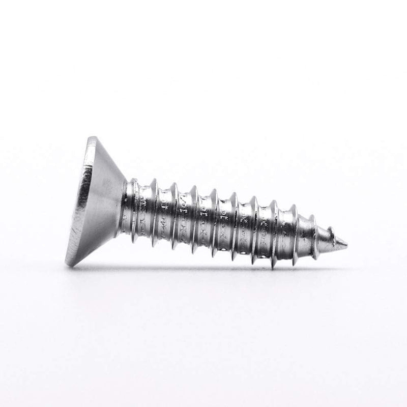 [Australia - AusPower] - #8 x 1/2" Flat Head Sheet Metal Screws Phillips Drive Wood Screws, 304 Stainless Steel 18-8, Self Tapping, Pack of 100 #8 x 1/2" (100 pcs) 