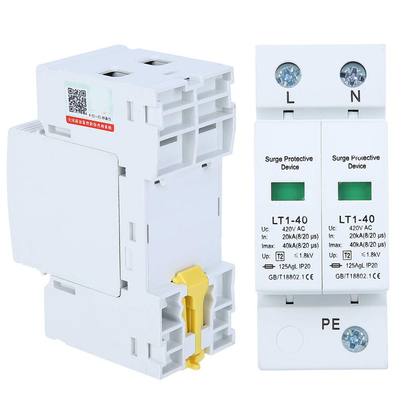 [Australia - AusPower] - Surge Protection Device Surge Protection Device White Arc Module 2P LT1 40 40ka Anti Thunder Modular Appliances 